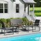 Grey Metal Fabric 4-Piece Outdoor Patio Set Loveseat Chairs with Glass Table